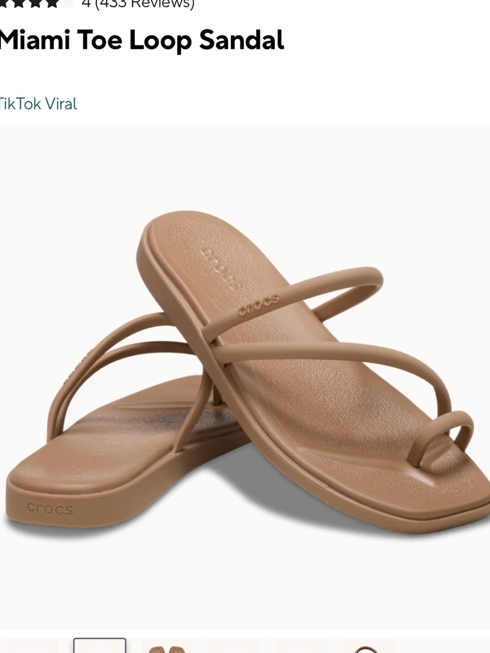 CROCS Miami Toe Loop Sandal — Tan